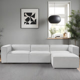 Modular Bank 3-seater with Hocker Fora Gray