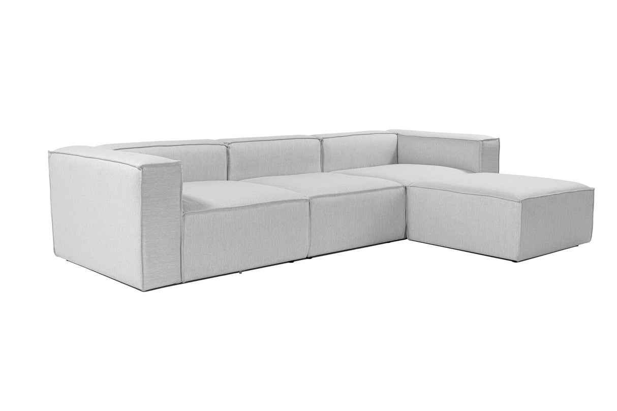 Modular Bank 3-seater with Hocker Fora Gray