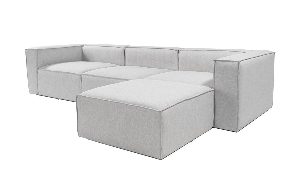 Modular Bank 3-seater with Hocker Fora Gray