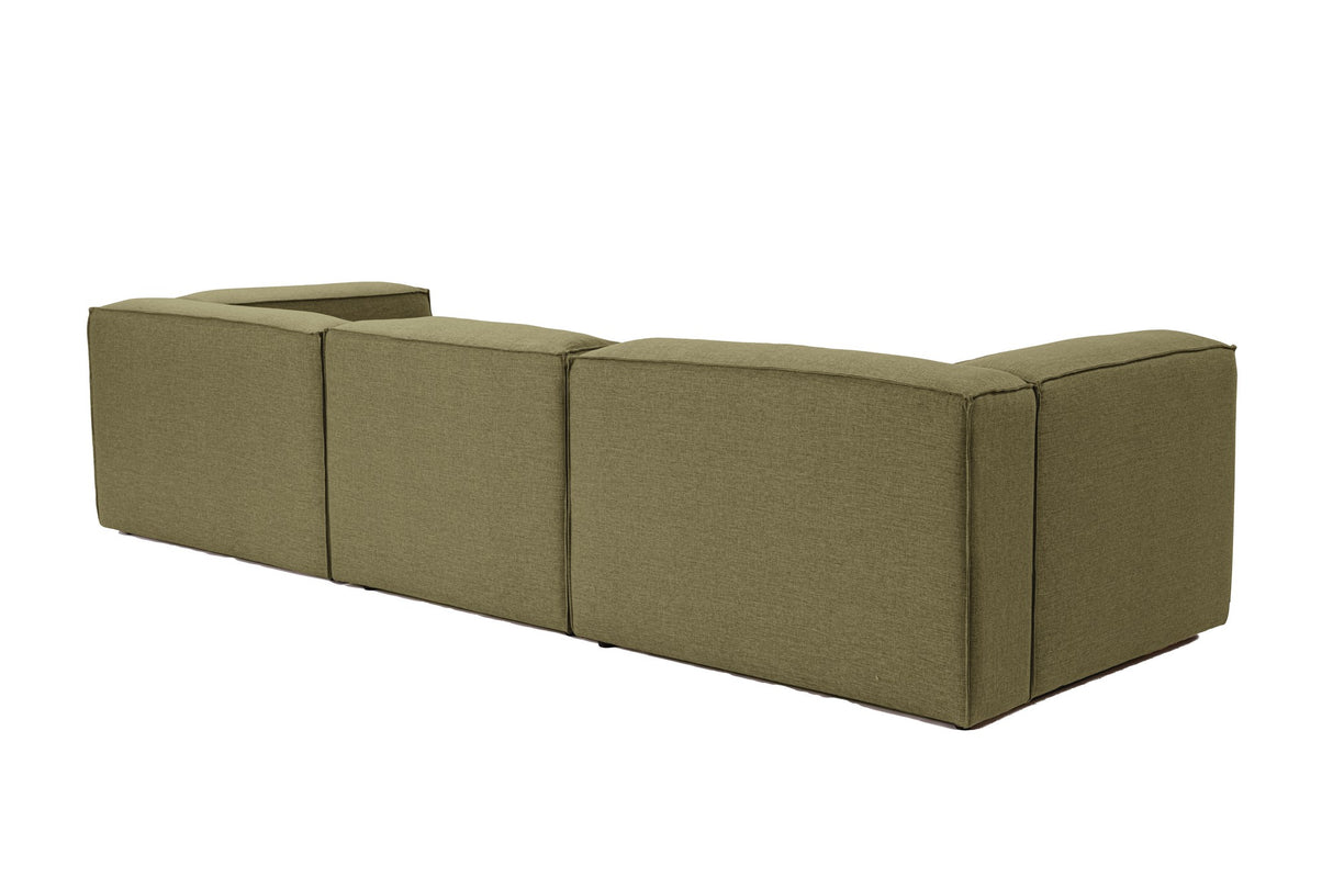 Modular Bank 3-seater with Hocker Fora Green