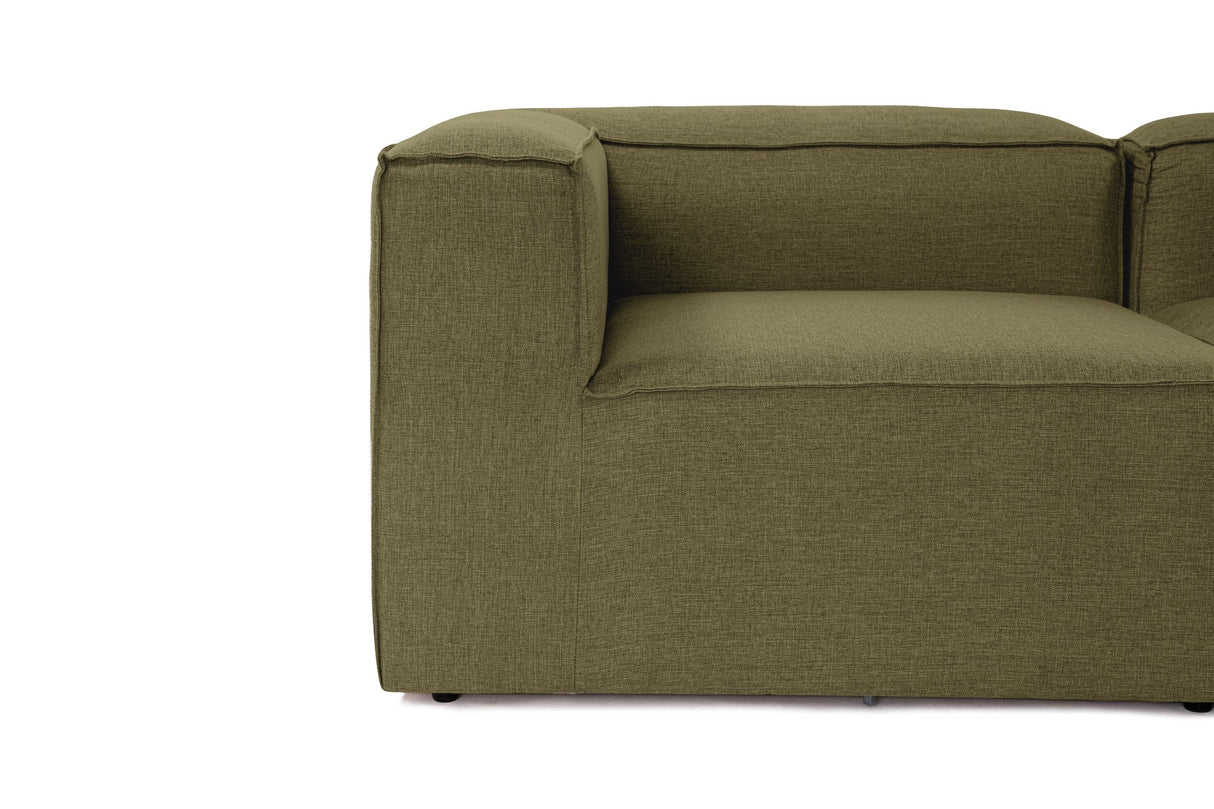 Modular Bank 3-seater with Hocker Fora Green