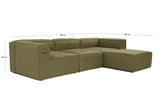 Modular Bank 3-seater with Hocker Fora Green