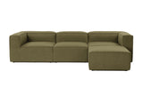 Modular Bank 3-seater with Hocker Fora Green