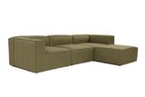 Modular Bank 3-seater with Hocker Fora Green