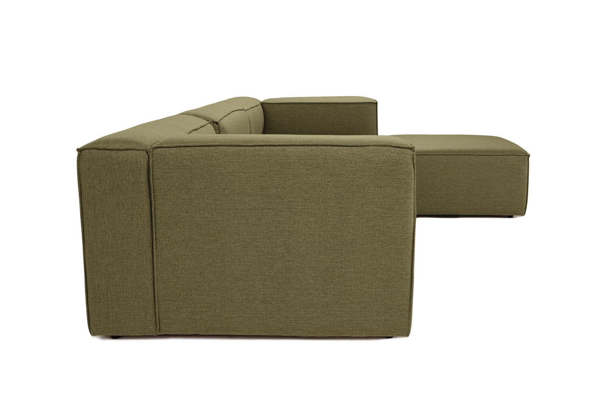 Modular Bank 3-seater with Hocker Fora Green