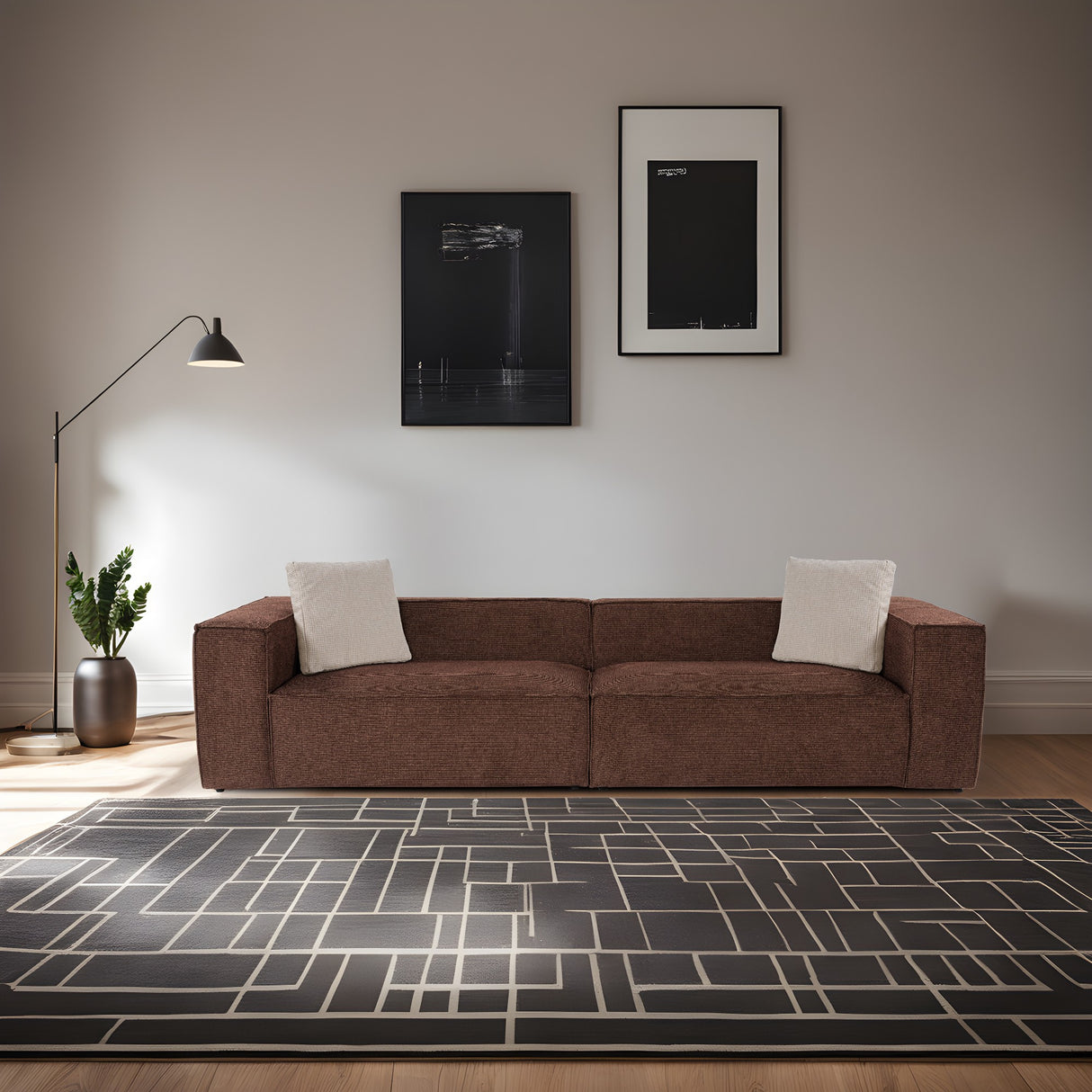 4-seater sofa lora brown