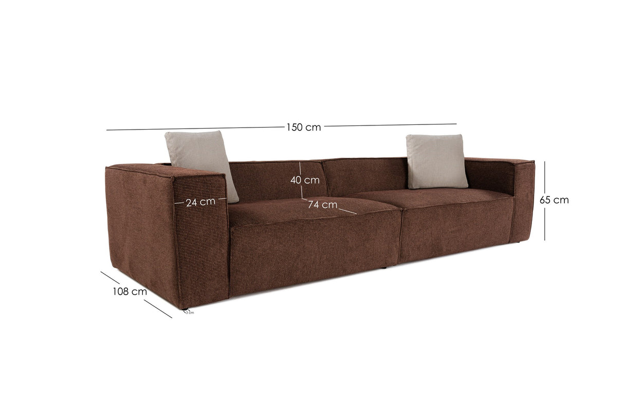 4-seater sofa lora brown