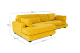 Corner sofa on the left river yellow