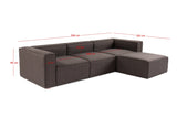 Modular sofa 3-seater with hocker forums dark brown