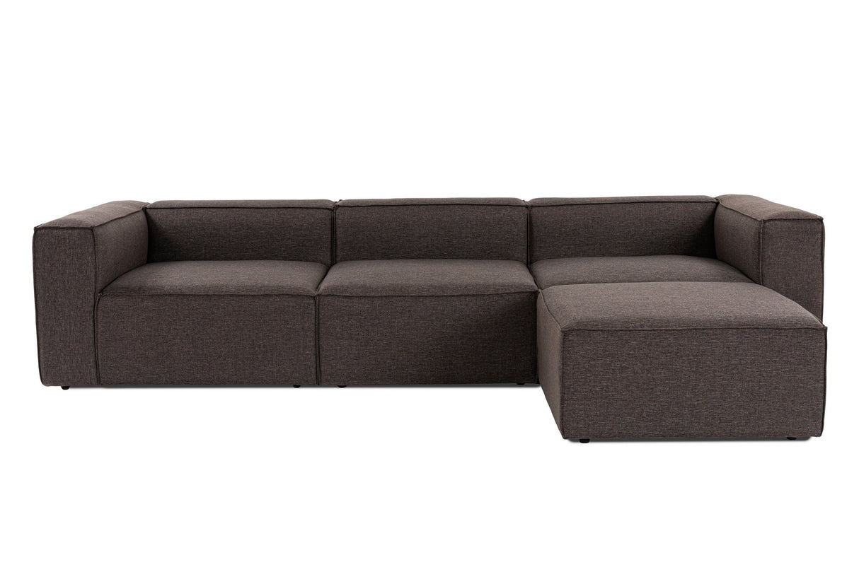 Modular sofa 3-seater with hocker forums dark brown