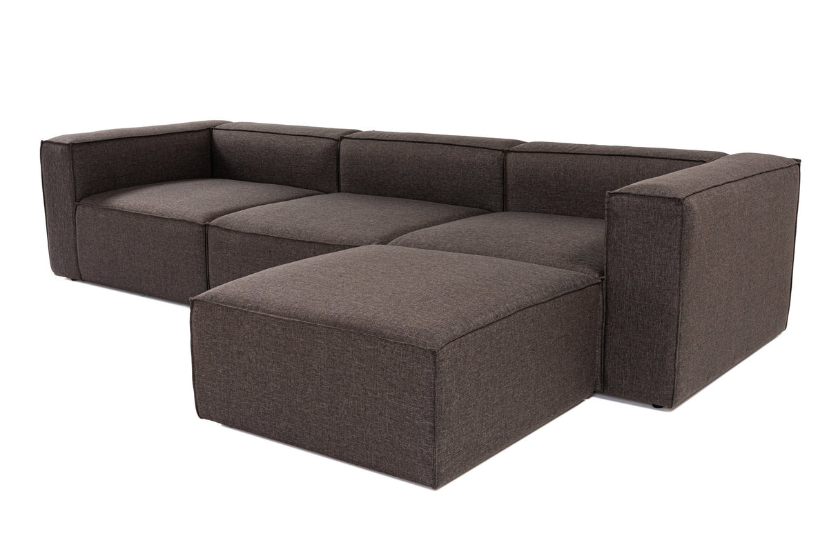 Modular sofa 3-seater with hocker forums dark brown