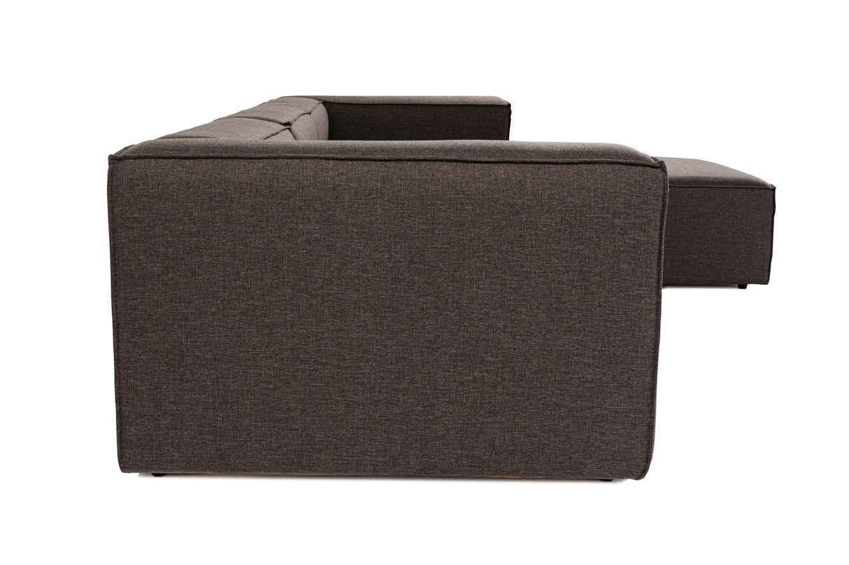 Modular sofa 3-seater with hocker forums dark brown