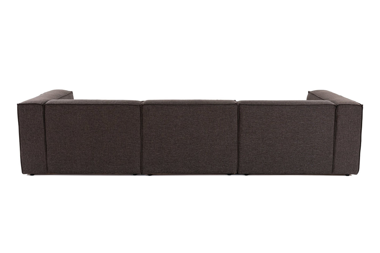 Modular sofa 3-seater with hocker forums dark brown