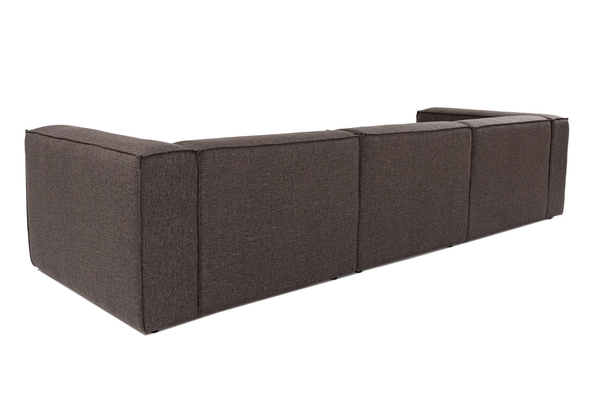 Modular sofa 3-seater with hocker forums dark brown