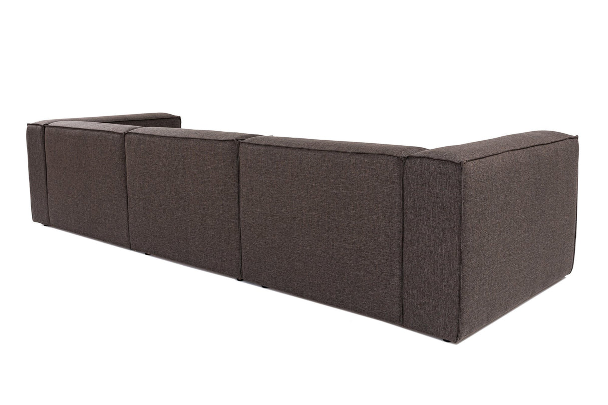 Modular sofa 3-seater with hocker forums dark brown