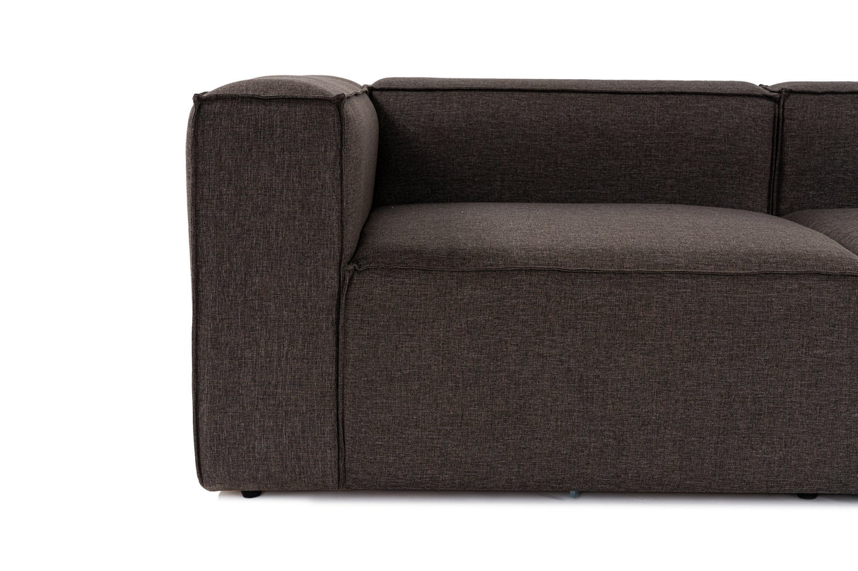 Modular sofa 3-seater with hocker forums dark brown