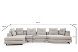 Corner sofa left padova light gray