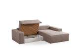 Corner sofa with sleep function on the right Pirlo Bruin