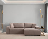 Corner sofa with sleep function on the right Pirlo Bruin