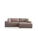 Corner sofa with sleep function on the right Pirlo Bruin