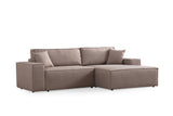 Corner sofa with sleep function on the right Pirlo Bruin