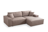 Corner sofa with sleep function on the right Pirlo Bruin