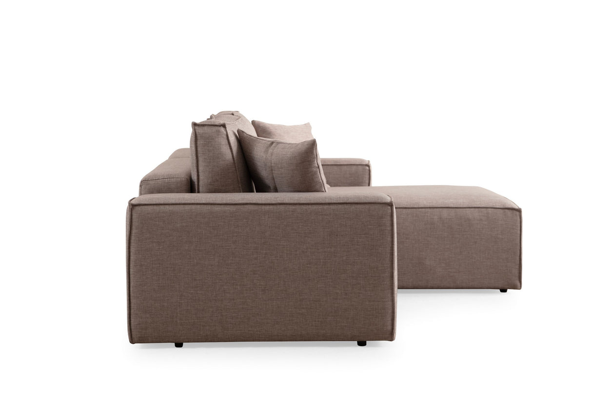 Corner sofa with sleep function on the right Pirlo Bruin