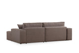 Corner sofa with sleep function on the right Pirlo Bruin