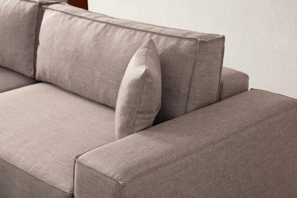 Corner sofa with sleeping function on the left Pirlo Bruin