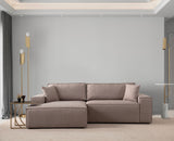 Corner sofa with sleeping function on the left Pirlo Bruin