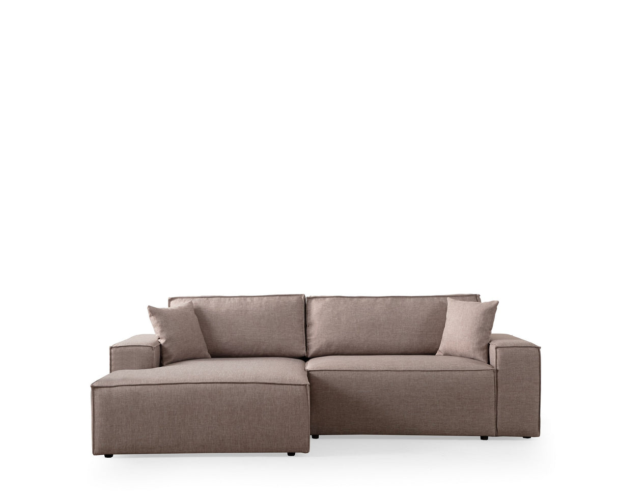 Corner sofa with sleeping function on the left Pirlo Bruin