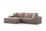 Corner sofa with sleeping function on the left Pirlo Bruin