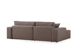 Corner sofa with sleeping function on the left Pirlo Bruin