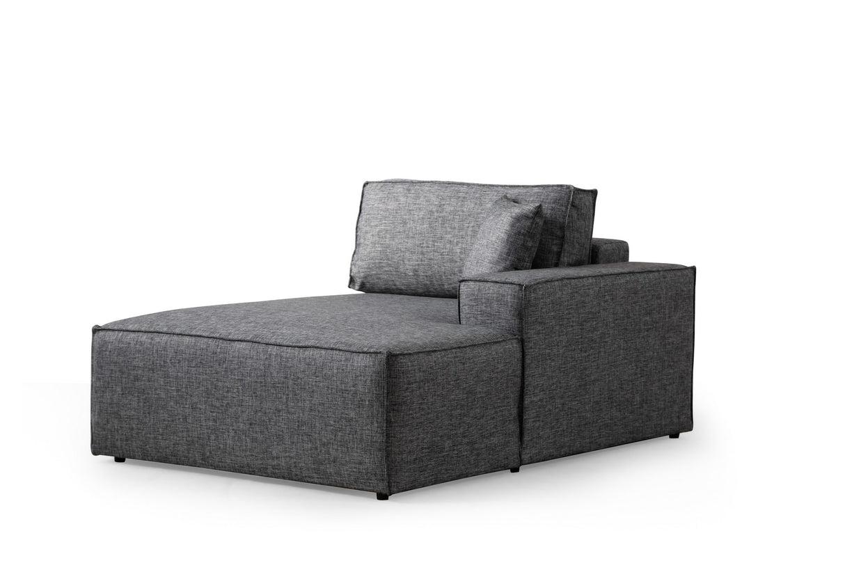 Corner sofa with sleeping function on the right Pirlo dark gray