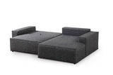 Corner sofa with sleeping function on the right Pirlo dark gray