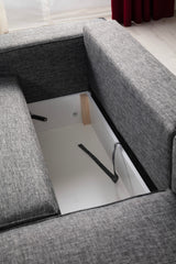 Corner sofa with sleeping function on the right Pirlo dark gray