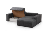 Corner sofa with sleeping function on the right Pirlo dark gray