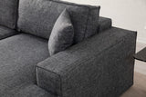 Corner sofa with sleeping function on the right Pirlo dark gray