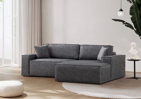 Corner sofa with sleeping function on the right Pirlo dark gray