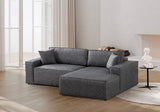 Corner sofa with sleeping function on the right Pirlo dark gray