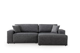 Corner sofa with sleeping function on the right Pirlo dark gray