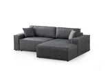 Corner sofa with sleeping function on the right Pirlo dark gray