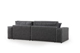 Corner sofa with sleeping function on the right Pirlo dark gray