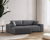 Corner sofa with sleeping function on the left pirlo dark gray