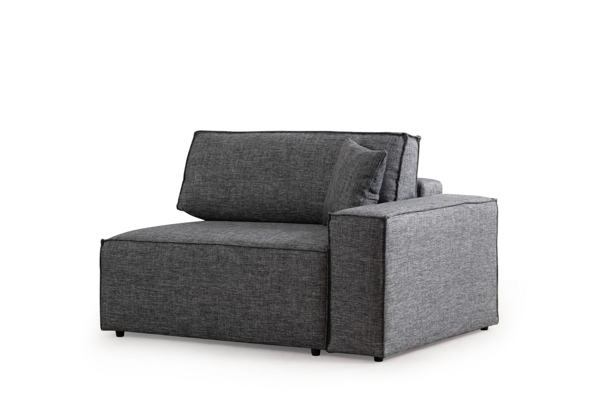 Corner sofa with sleeping function on the left pirlo dark gray