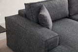 Corner sofa with sleeping function on the left pirlo dark gray