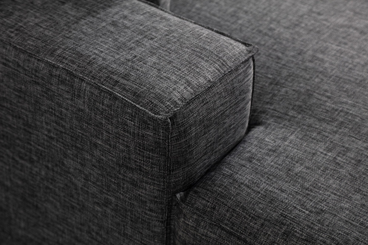 Corner sofa with sleeping function on the left pirlo dark gray