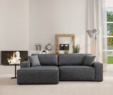 Corner sofa with sleeping function on the left pirlo dark gray