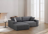 Corner sofa with sleeping function on the left pirlo dark gray