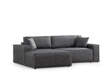 Corner sofa with sleeping function on the left pirlo dark gray